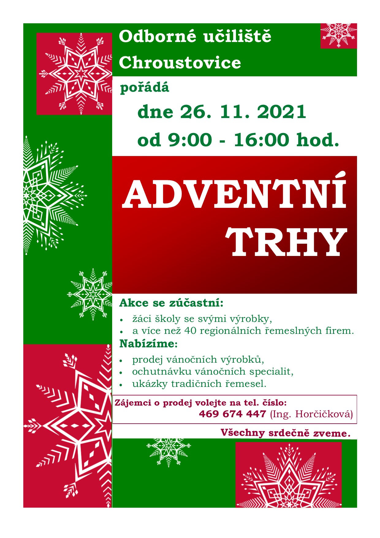 Adventní trhy<br>Odb.učiliště Chroustovice