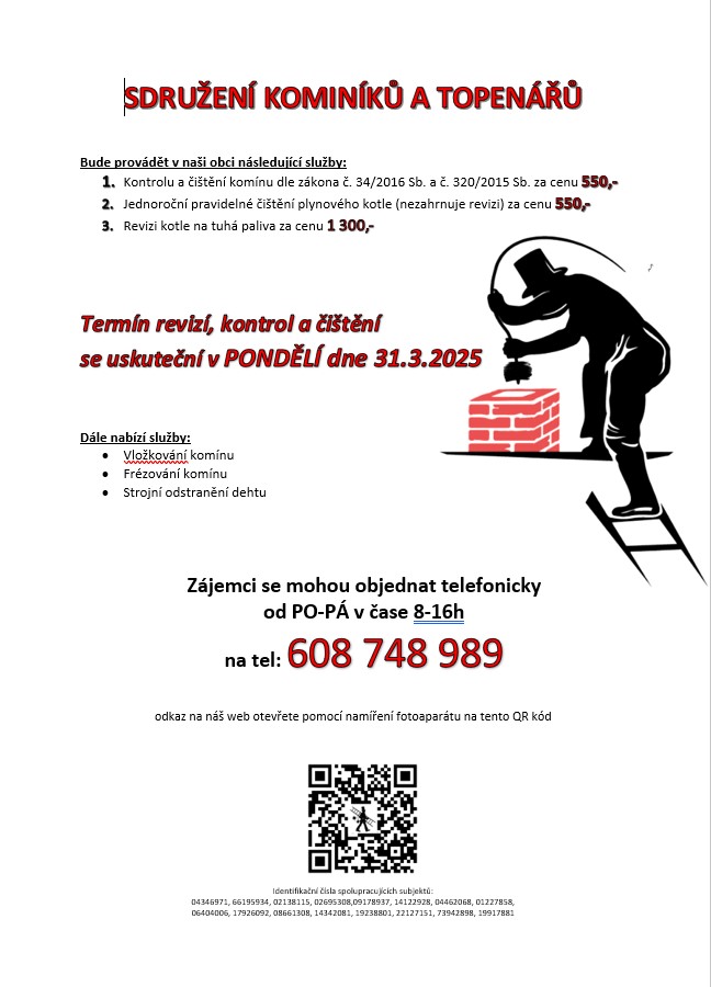 Revize a čištění <br>komínů a kotlů
