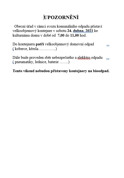 Velkoobjemový kontejner<br>24.4.2021