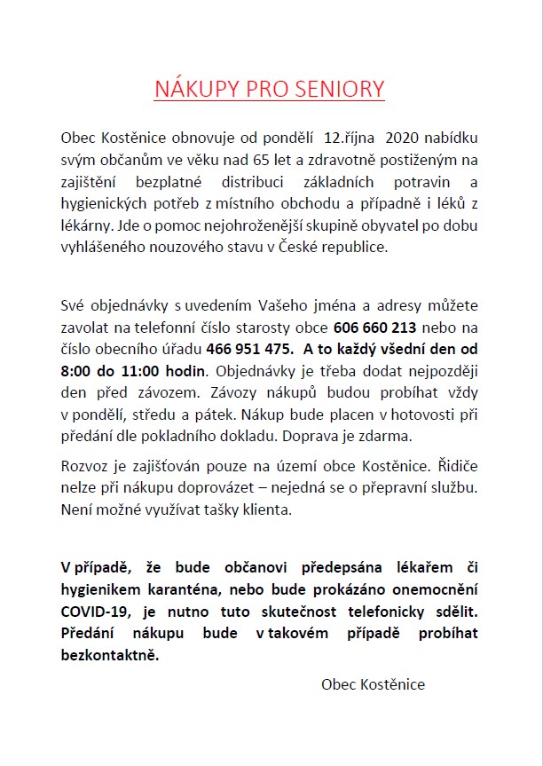 Nákupy pro seniory <br>a zdravotně postižené