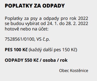 Poplatky za odpady<br>a psy 2022