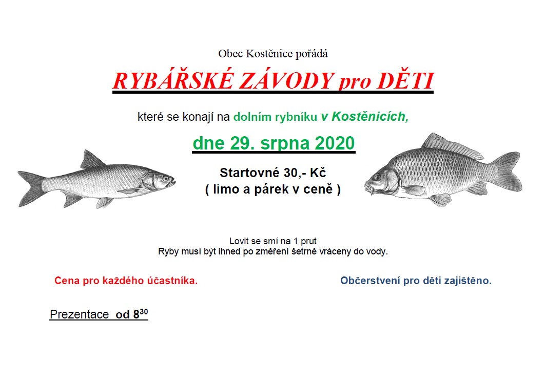 Rybářské závody<br>pro děti 2020