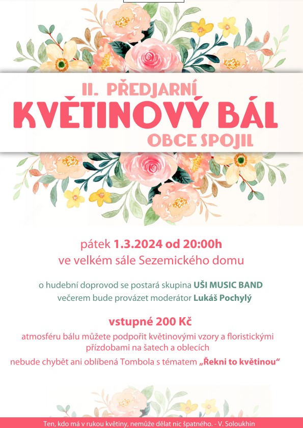 Květinový bál<br>obce Spojil