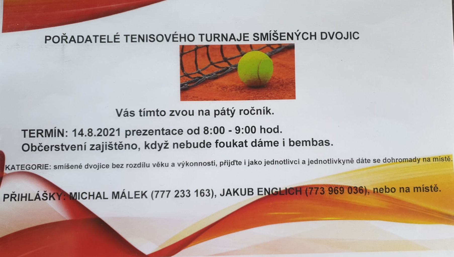 Tenisový turnaj<br>smíšených dvojic 2021