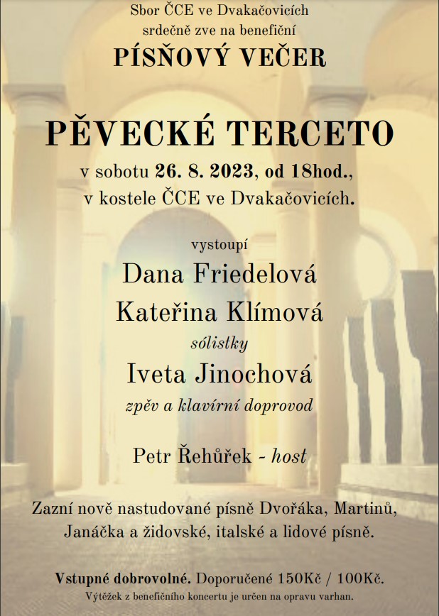 Pěvecké terceto v kostele Dvakačovice